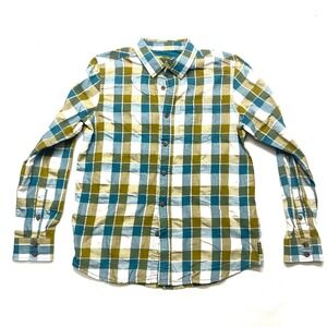 Prana Shirt Mens Medium Multicolor Plaid Pleated Long Sleeve Pockets Button-Up